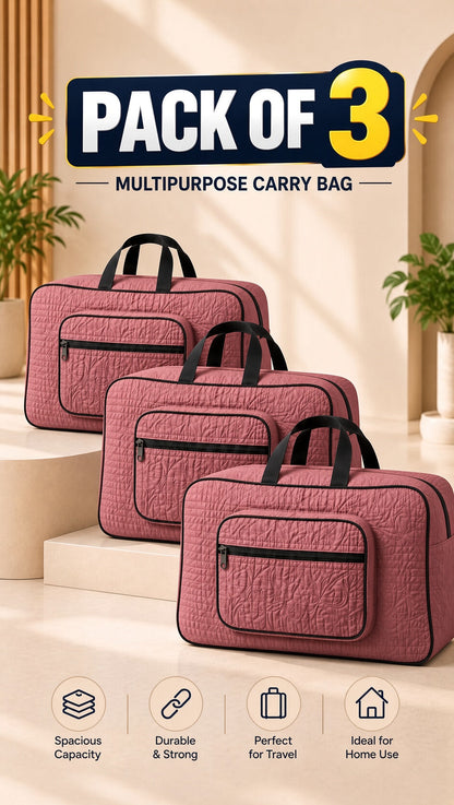 Signature Carry Ease Quilted Bag - Storage & Travelling Bag [Carrot]