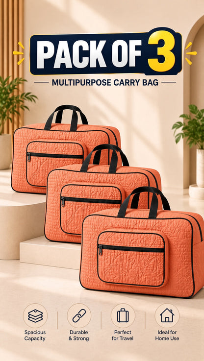 Signature Carry Ease Quilted Bag - Storage & Travelling Bag [Orange]