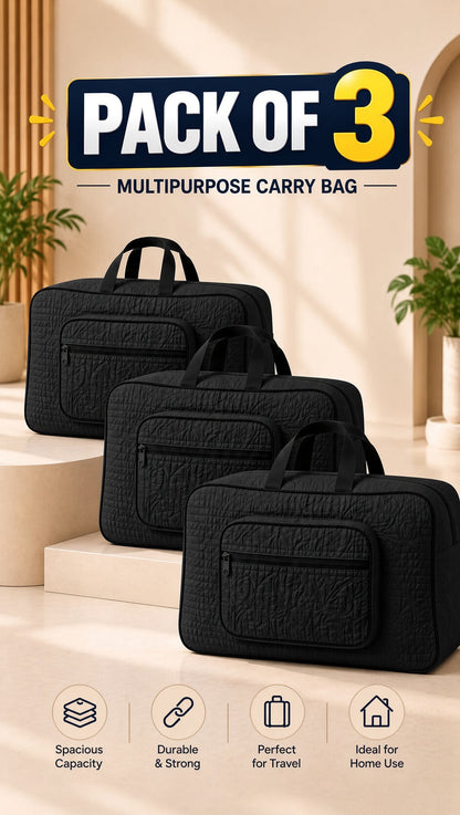 Signature Carry Ease Quilted Bag - Storage & Travelling Bag [Black]