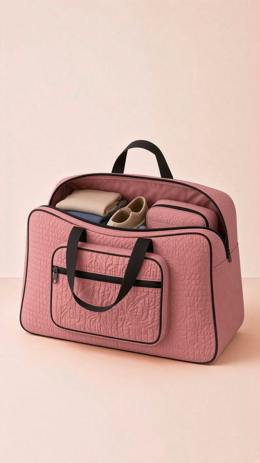Signature Carry Ease Quilted Bag - Storage & Travelling Bag (Dark Pink)