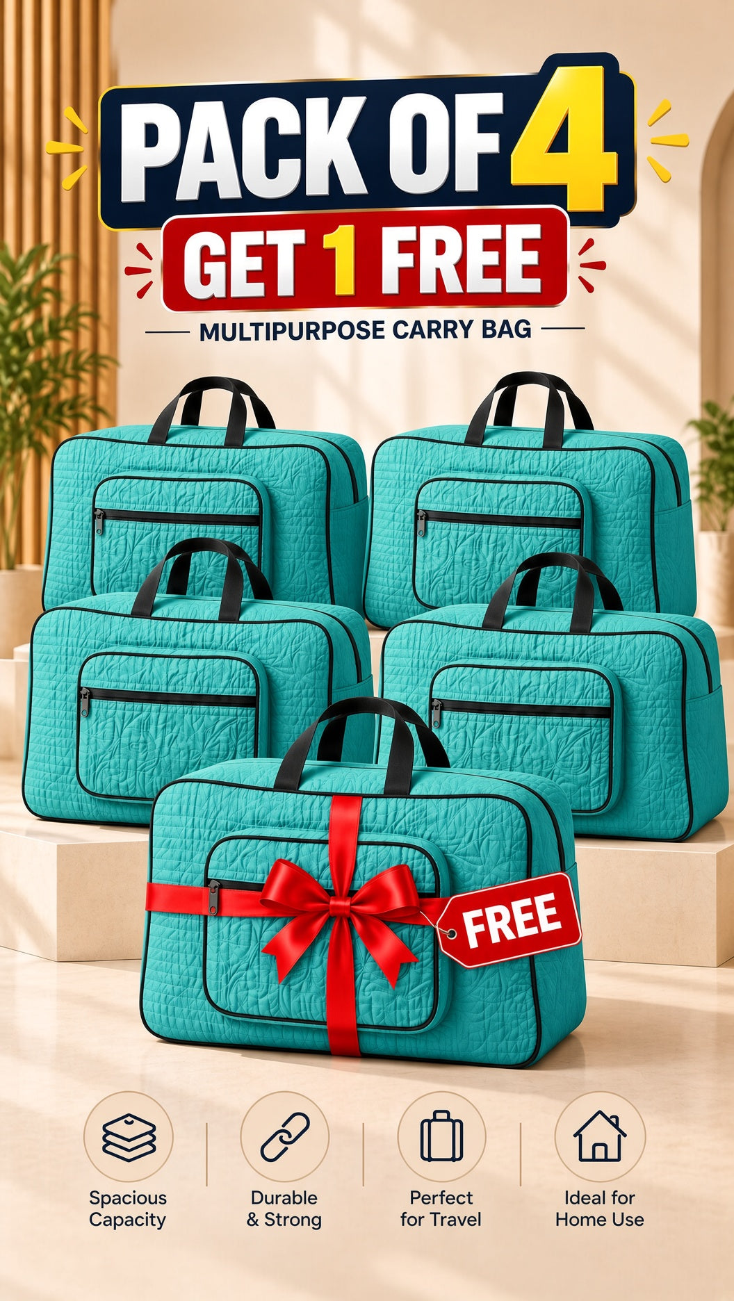 Signature Carry Ease Quilted Bag - Storage & Travelling Bag [Zinc]